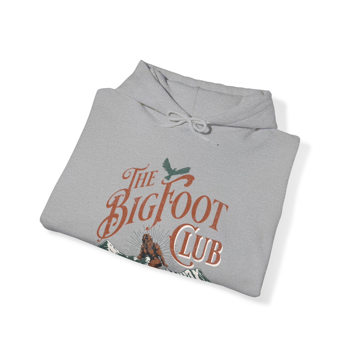 The Bigfoot Club - Believe in the Mystery Unisex Heavy Blend™ Hooded Sweatshirt as a Gift Birthday Holiday Sasquatch Hunter Yeti